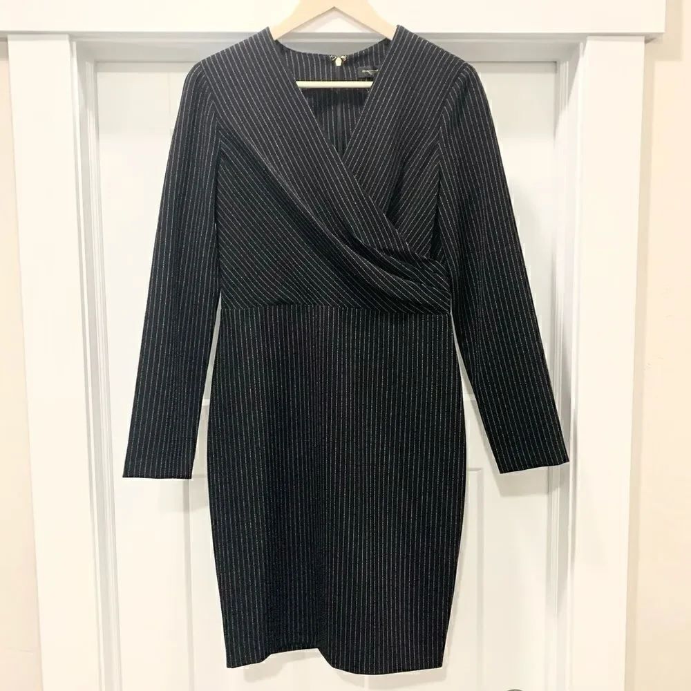 Donna Karan Womens Faux Wrap Dress .